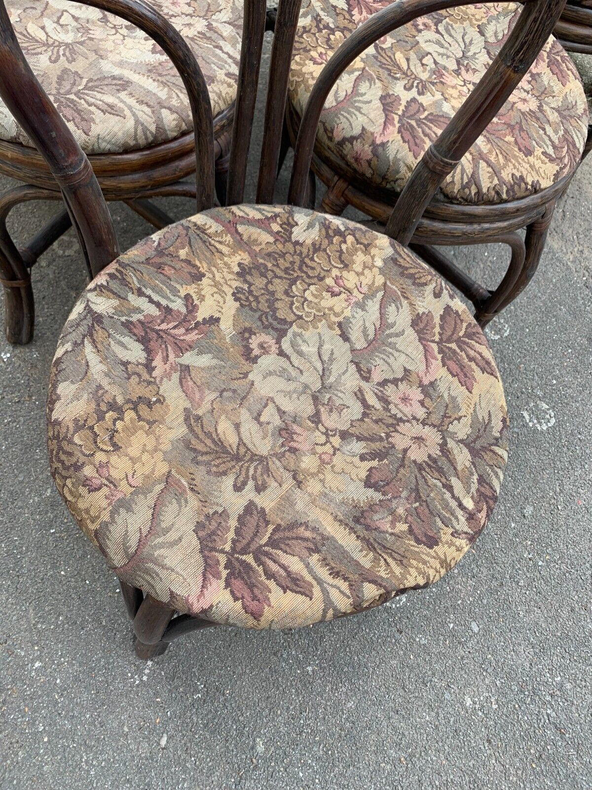 Suite Of Six 20th Century Curved Wicker Chairs photo buy