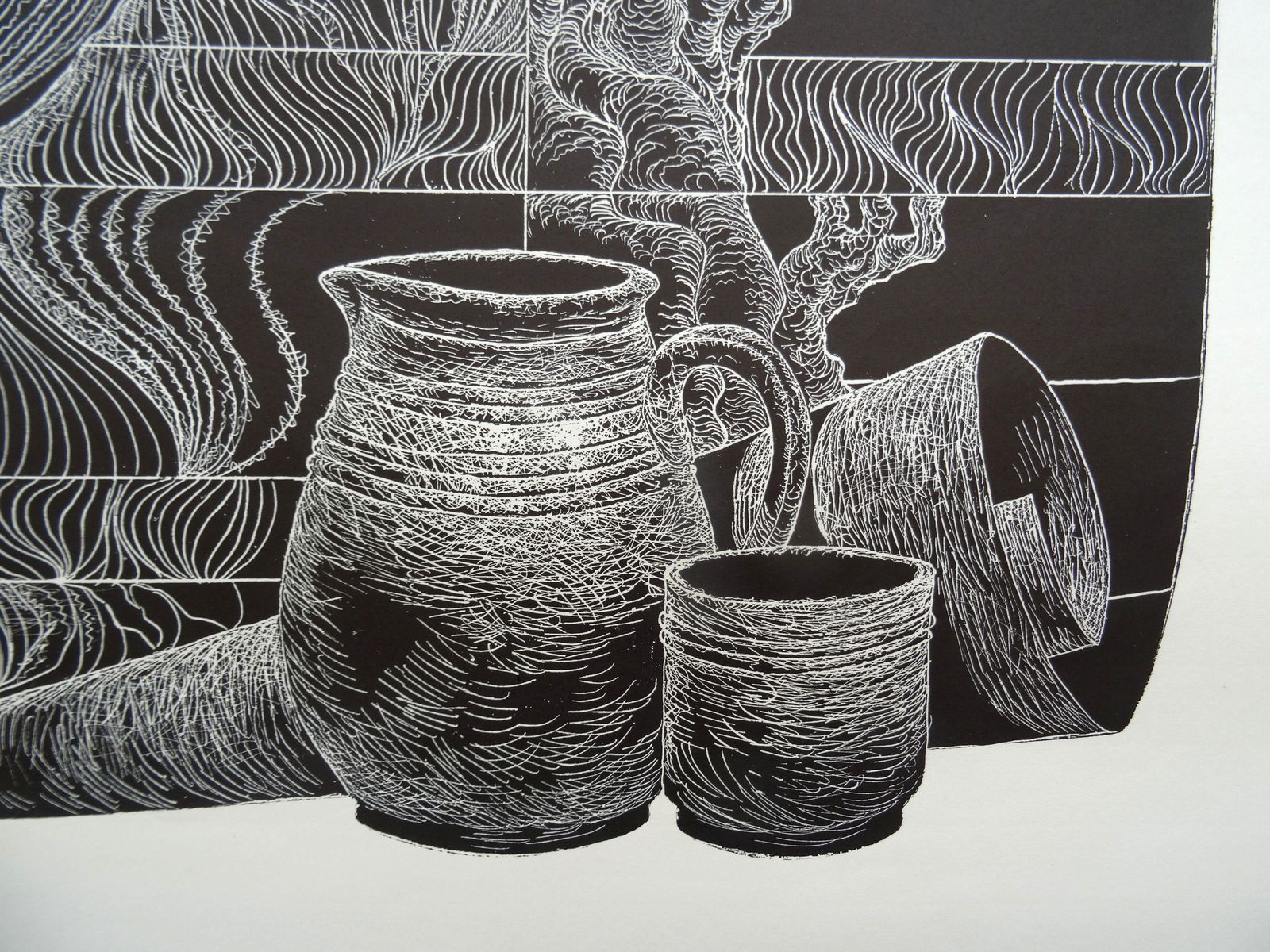 Dainis Rozkalns Rye Spring. 1980, Paper, Linocut, Print photo furniture