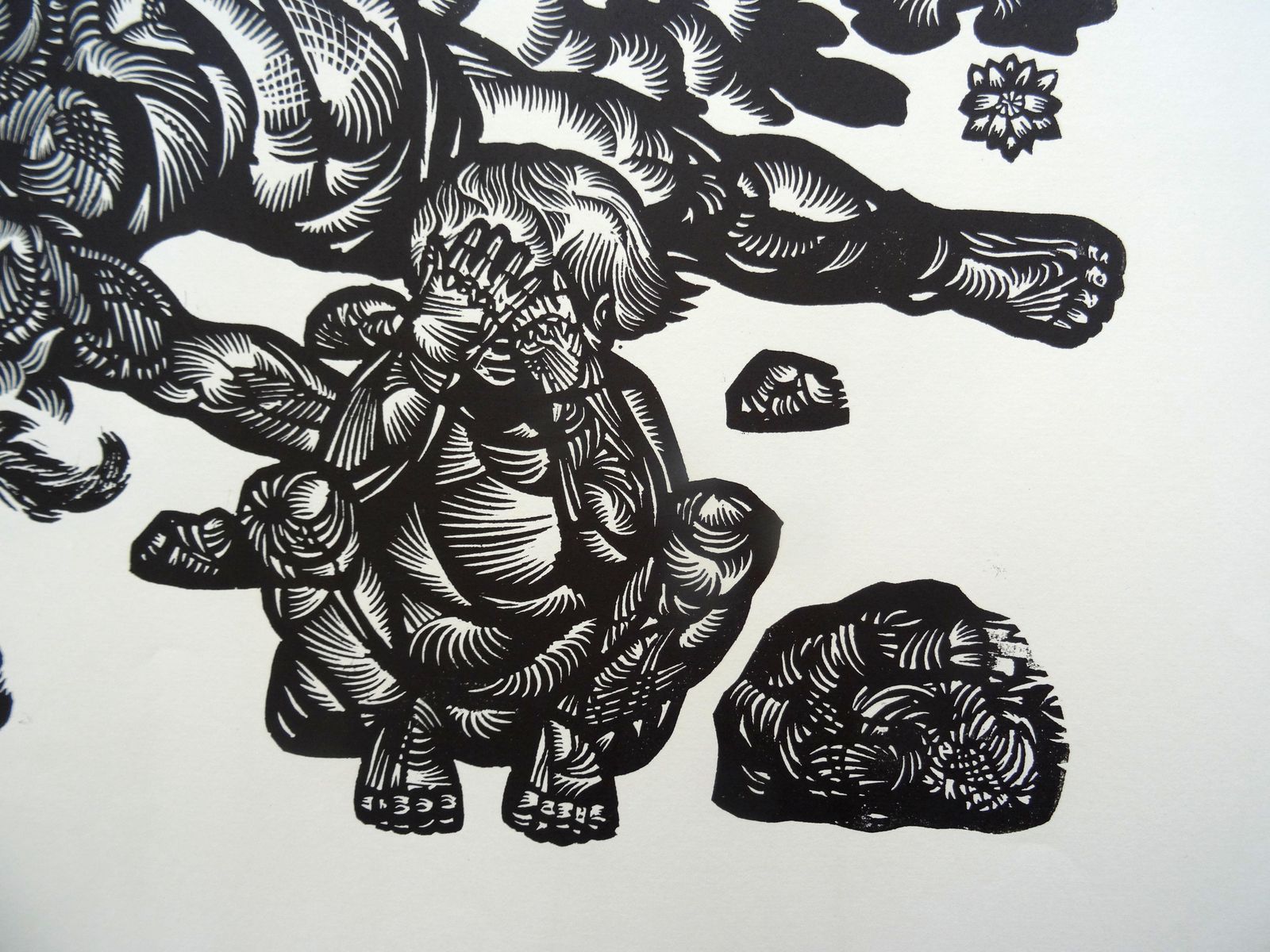 Dainis Rozkalns With Fire And Sword. 1977, Paper, Linocut, Print photo furniture