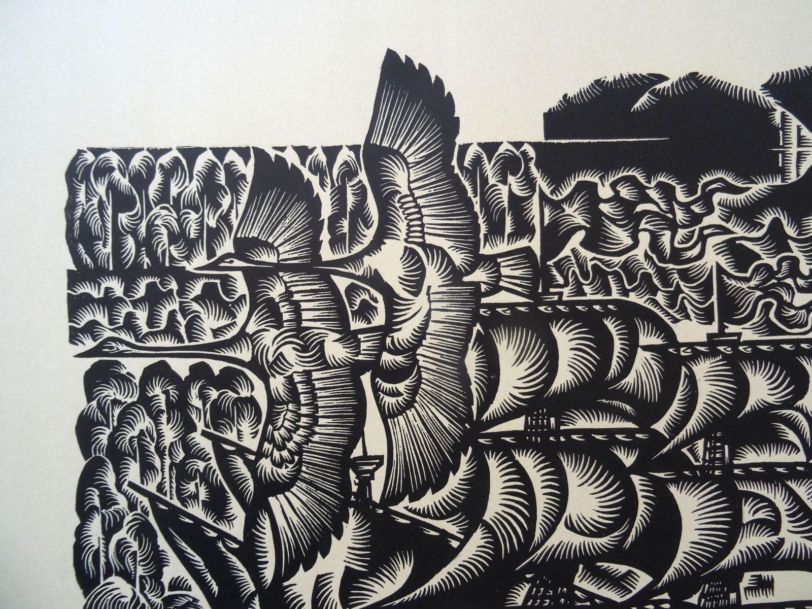 Dainis Rozkalns Swans. 1976., Paper, Linocut photo for sale