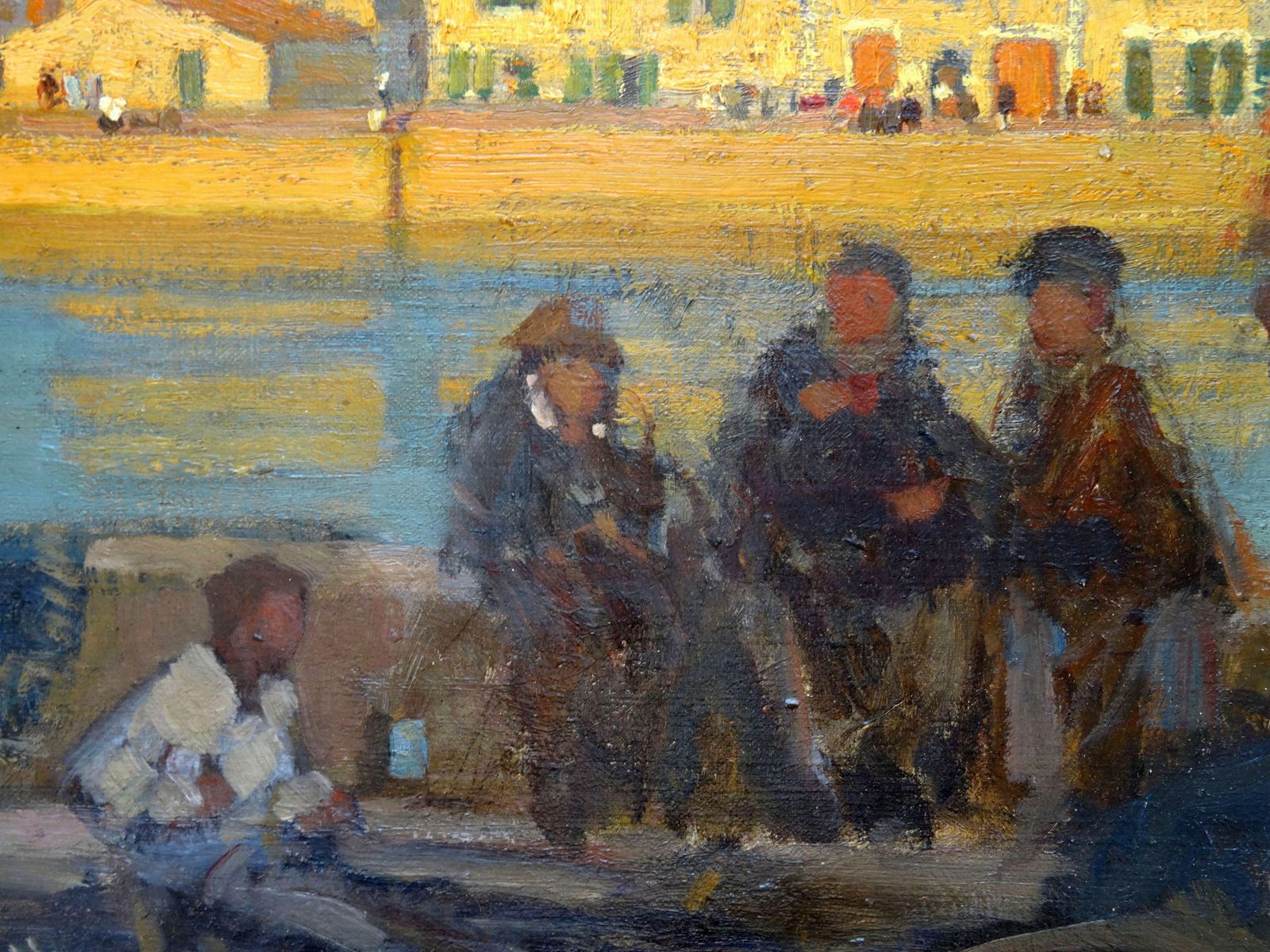 Francois Maurice Roganeau Le Port De La Chaume. Oil On Canvas photo for sale