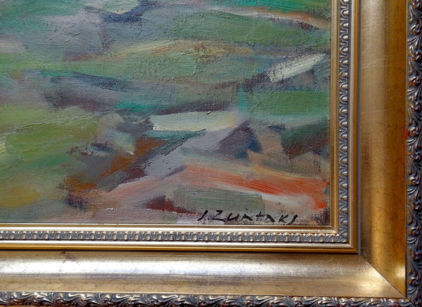 Janis Rudolfs Zuntaks By The River. Canvas, Cardboard, Oil photo for sale