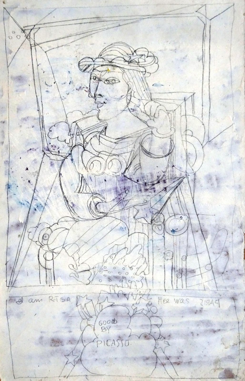 Vladimir Glushenkov Goodbye Picasso. Cardboard, Pencil