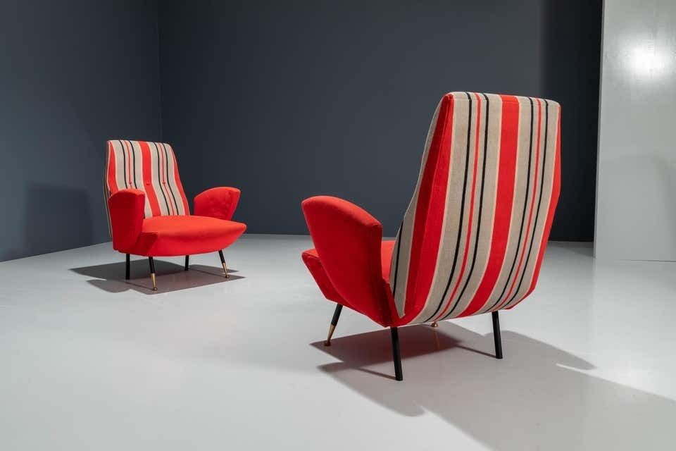 Set Of Two Italian Disco Chairs In Original Upholstery, 1960's photo 2631.2