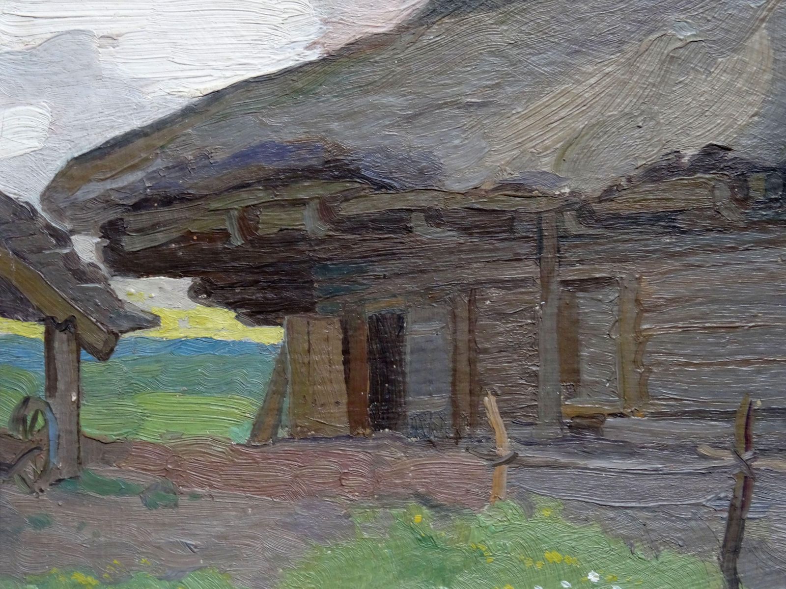 Aleksandrs Cirulis The Old Granary. Oil On Cardboard photo Art