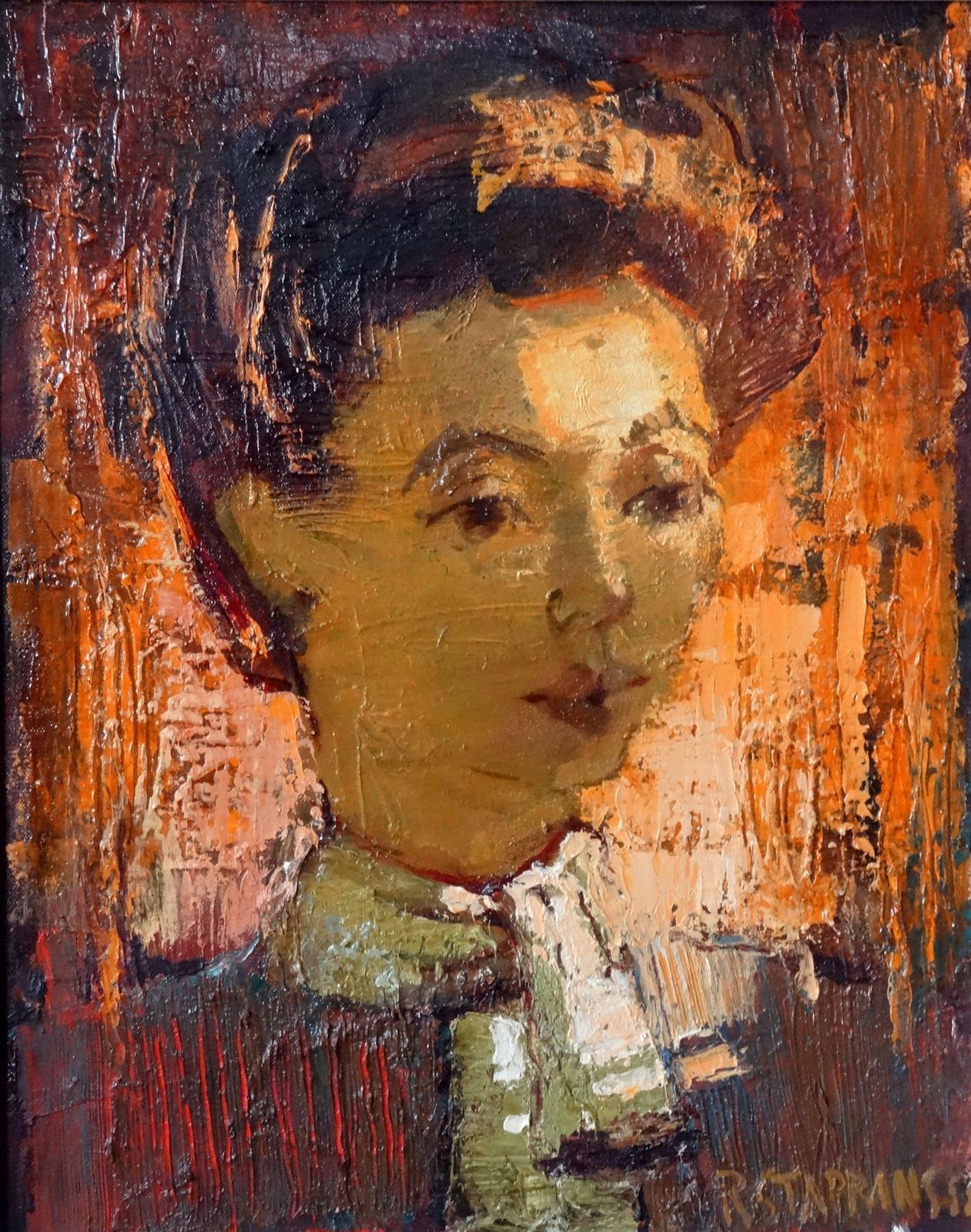 Raimonds Staprаns Woman Portrait. 1955, Oil On Canvas photo for sale