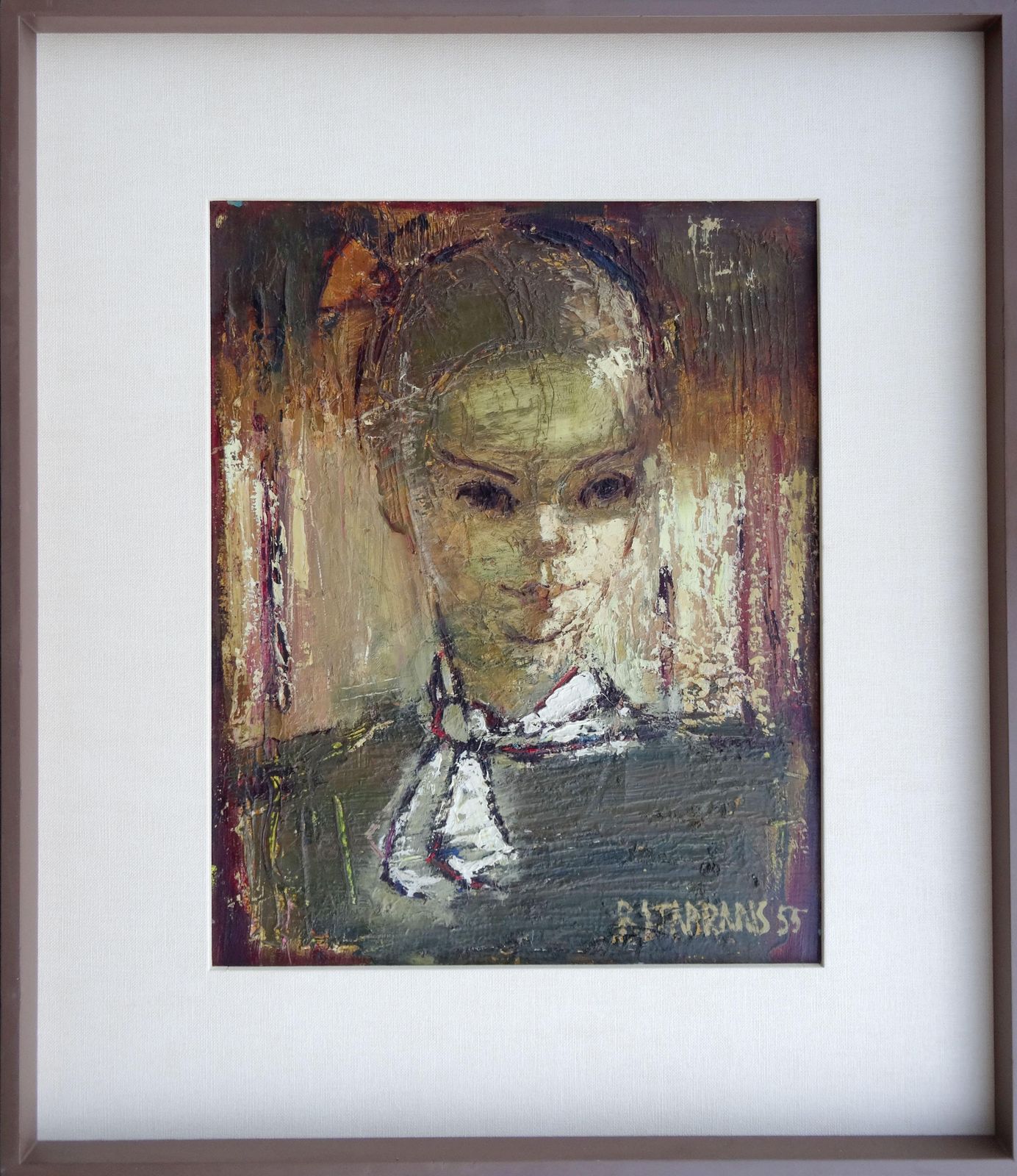 Raimonds Staprаns Woman Portrait. 1955, Oil On Canvas photo for sale