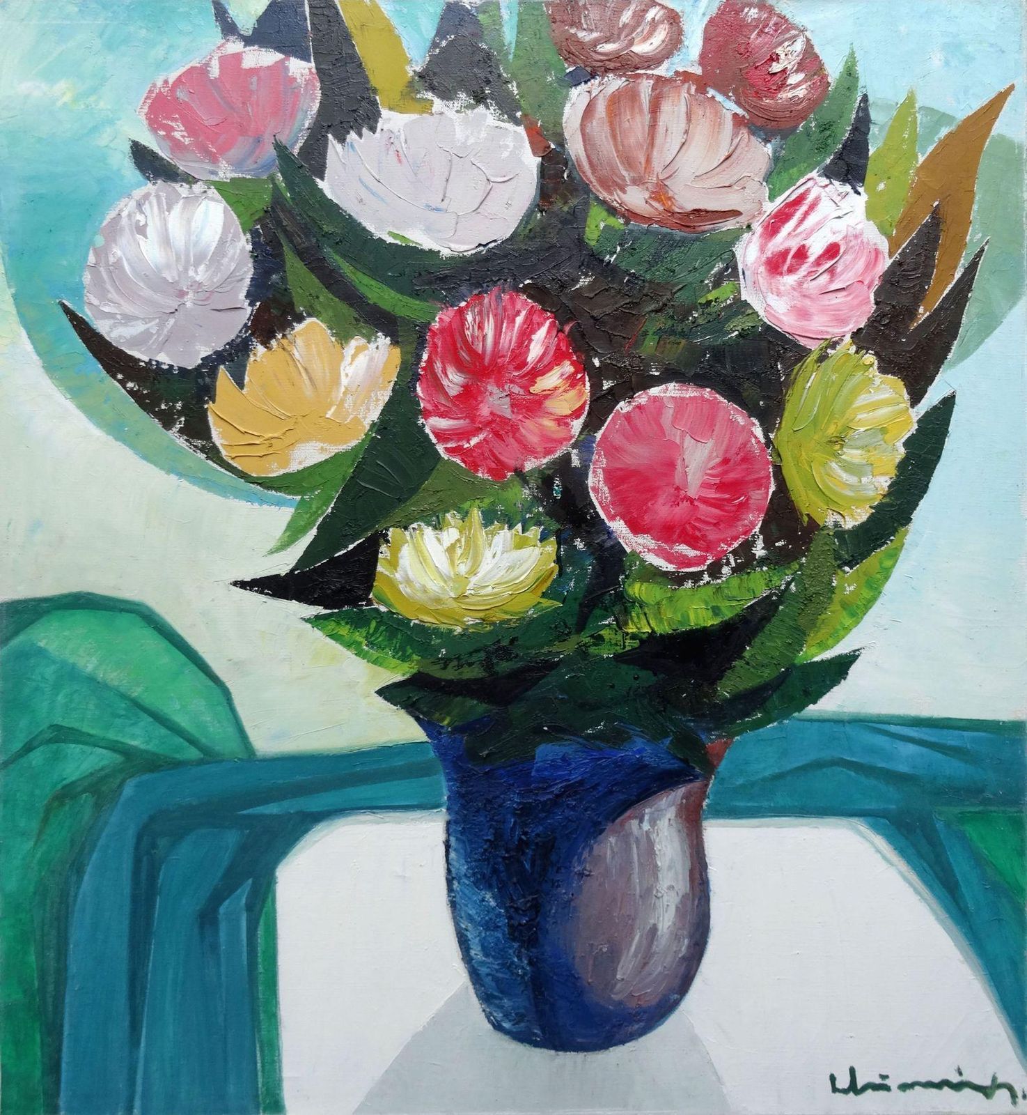 Flowers 1979 Oil On Canvas, 1970s