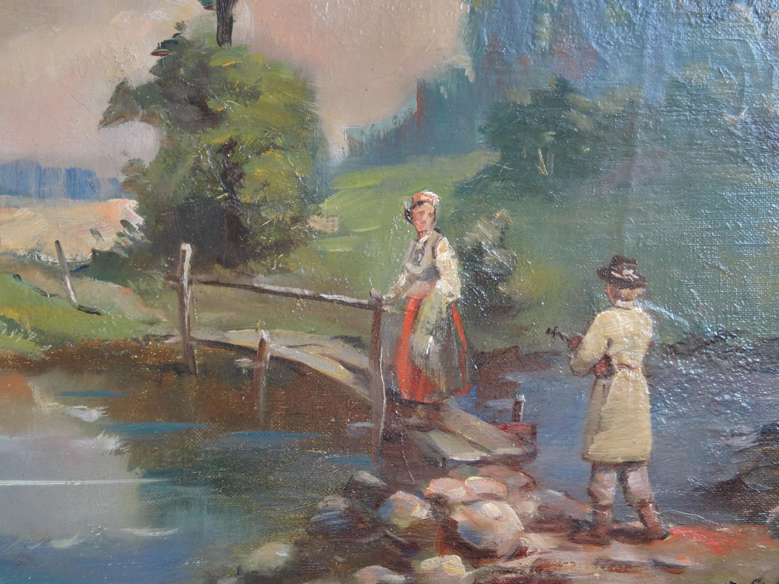 Voldemars Caune Folk Story. Canvas, Oil 1960s photo for sale