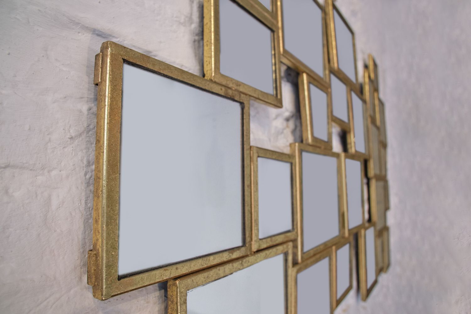 Metal Gold Leaf Mirror. In The Manner Of Marc Du Plantier photo vintage