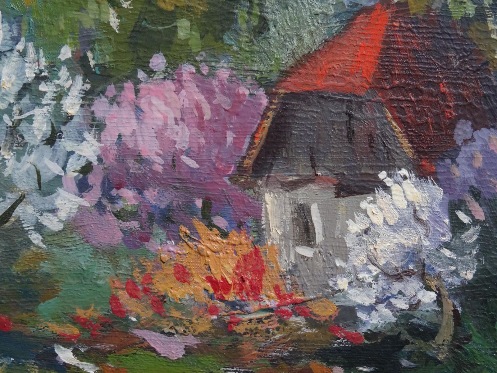 Vizulis Hehts During Flowering. Cardboard, Oil photo furniture