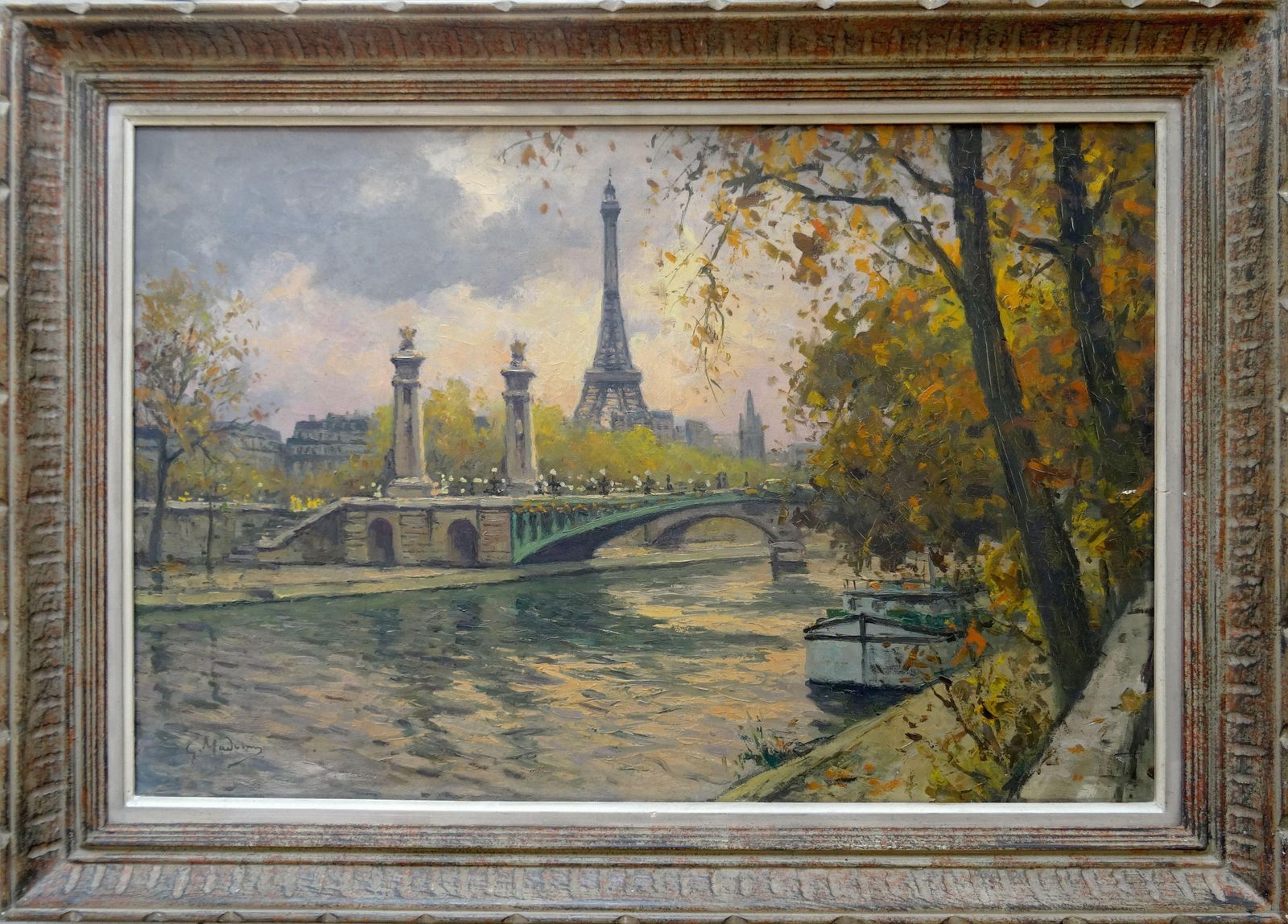 Gustave Madelain Alexander III Bridge And The Banks Of The Seine Oil On Canvas, photo furniture
