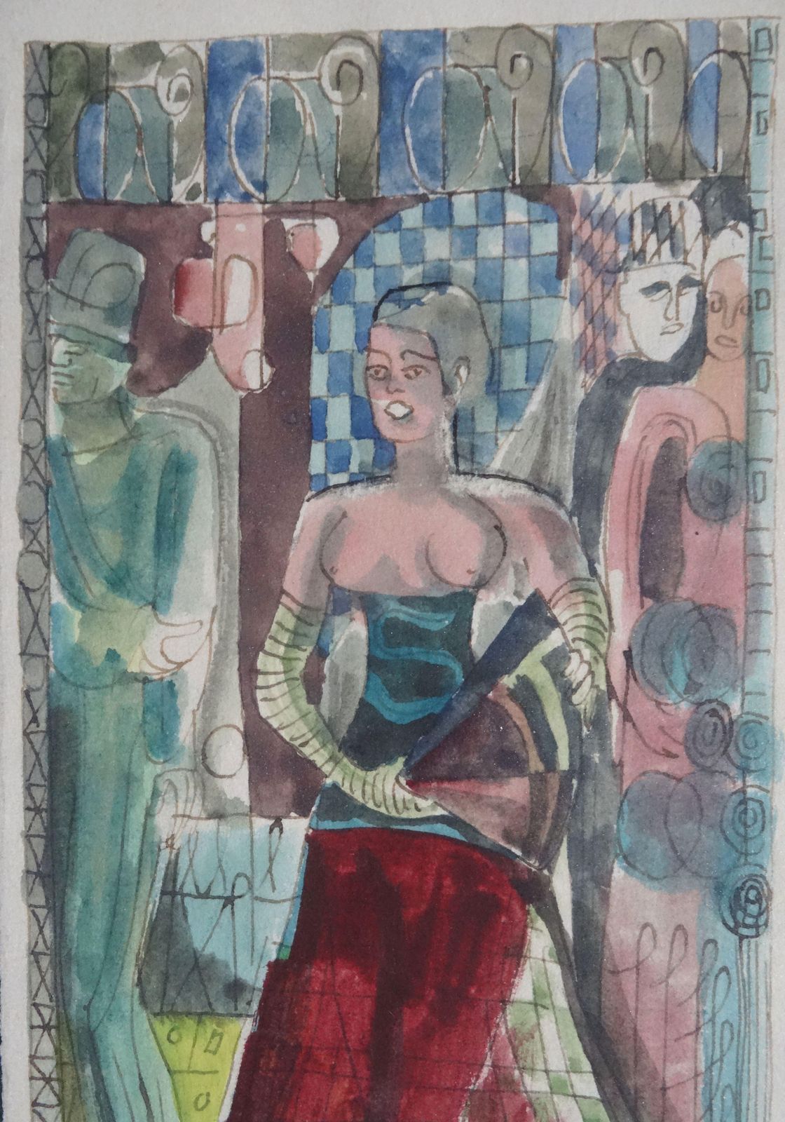 Adolfs Zardins Archaic Dancer. 1933, Paper, Mixed Media photo for sale