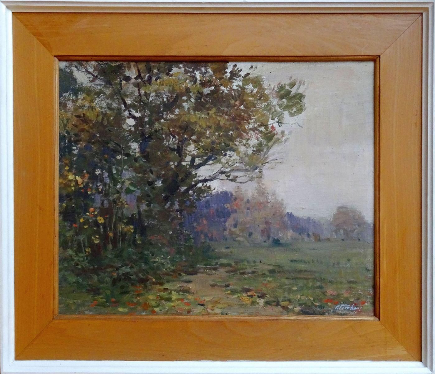 Voldemars Vimba Landscape, 1950s. Oil On Canvas, Plywood photo for sale