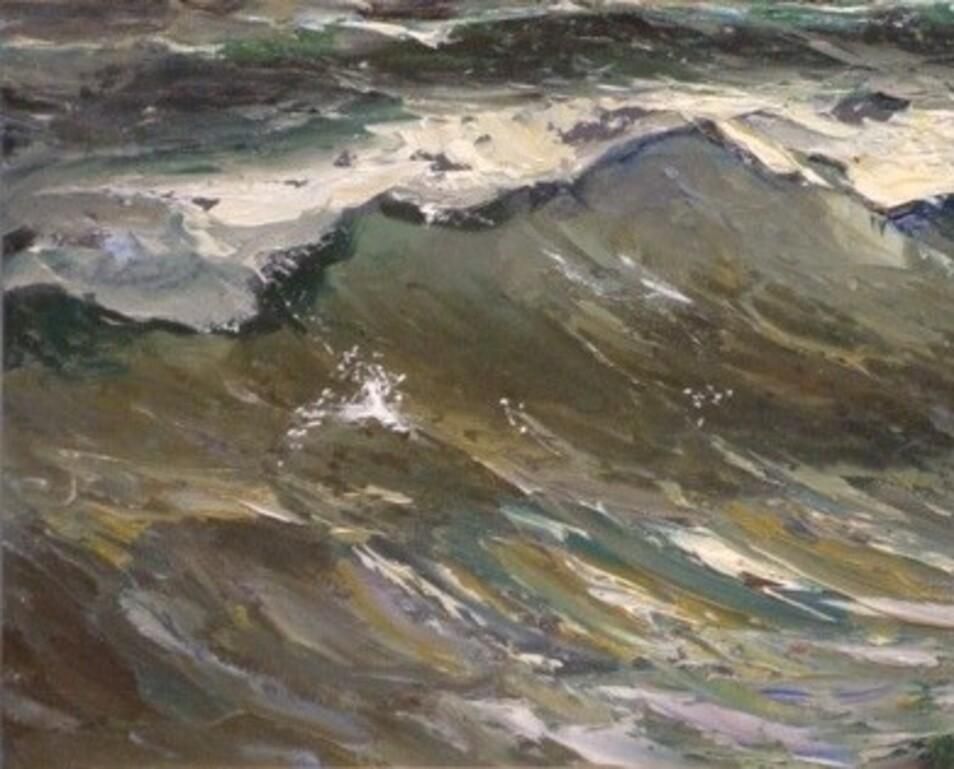 Aleksandrs Zviedris The Sea. 1983. Oil On Cardboard photo furniture