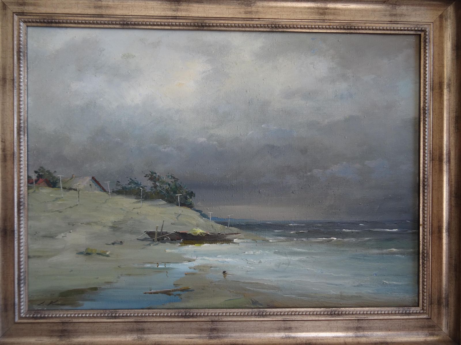 Stanislav Kreics Sea.Canvas, Oil 1980 photo for sale