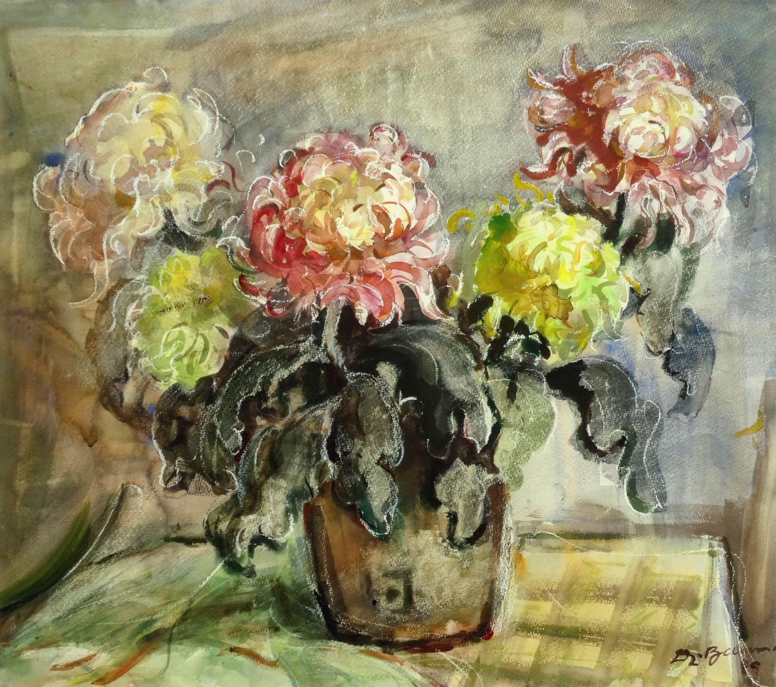 Still Life With Peonies 1989 Paper Watercolor