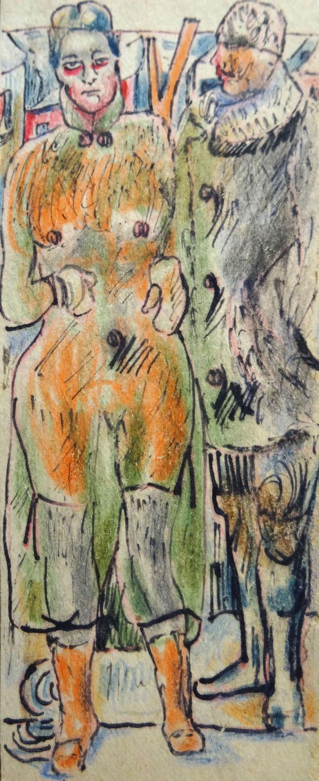 Adolfs Zardins Mr Millerson With Mrs. Paper, Mixed Media 1959