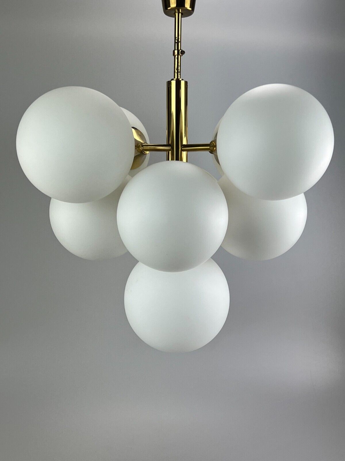 photo furniture 60s 70s 9 Flame Sputnik Chandelier Kaiser Leuchten Opal Glass Design