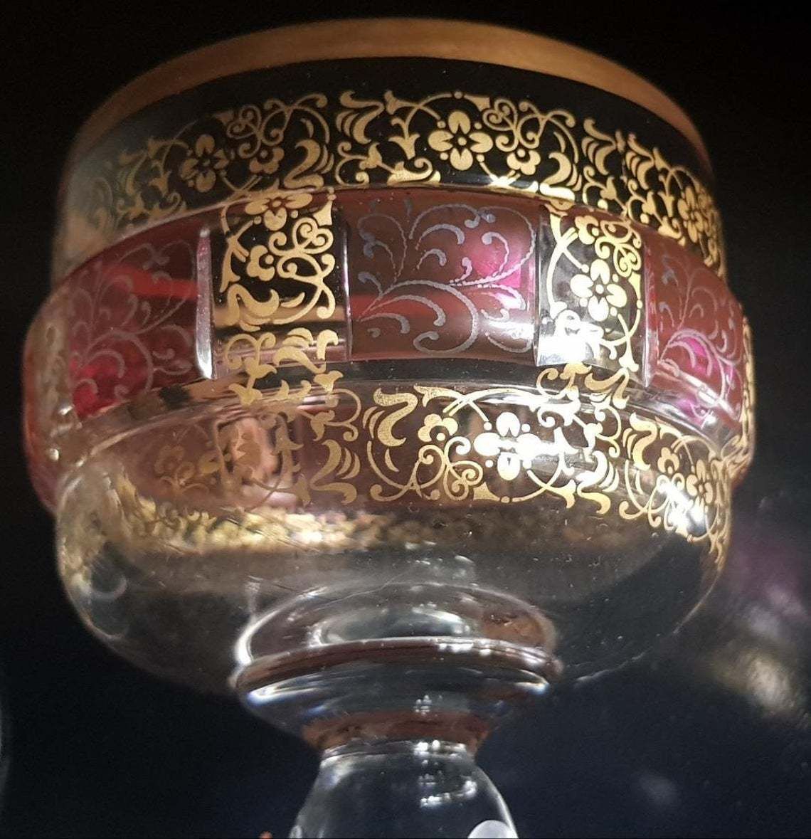 A Pair Of Orientalist Parcel Gilt And Ruby Cut Glass Goblets Continental, In The Orientalist Taste, Early 20th Century photo furniture