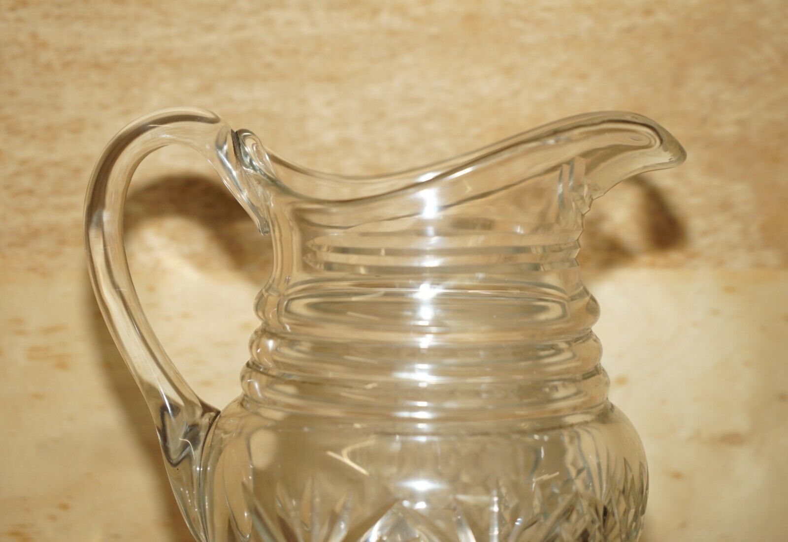 Vintage Pair Of Circa 1930's Heavy Cut Glass Jug Art Deco Jugs Cockatail Bar Etc photo Home Decor