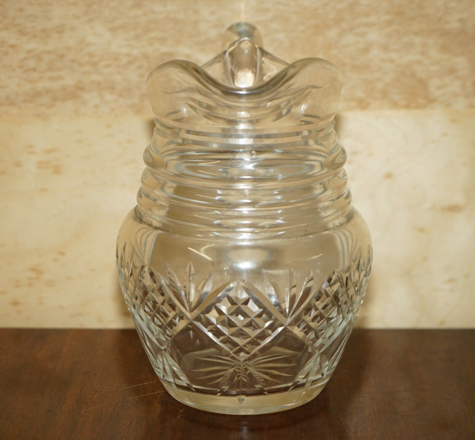 photo furniture Vintage Pair Of Circa 1930's Heavy Cut Glass Jug Art Deco Jugs Cockatail Bar Etc