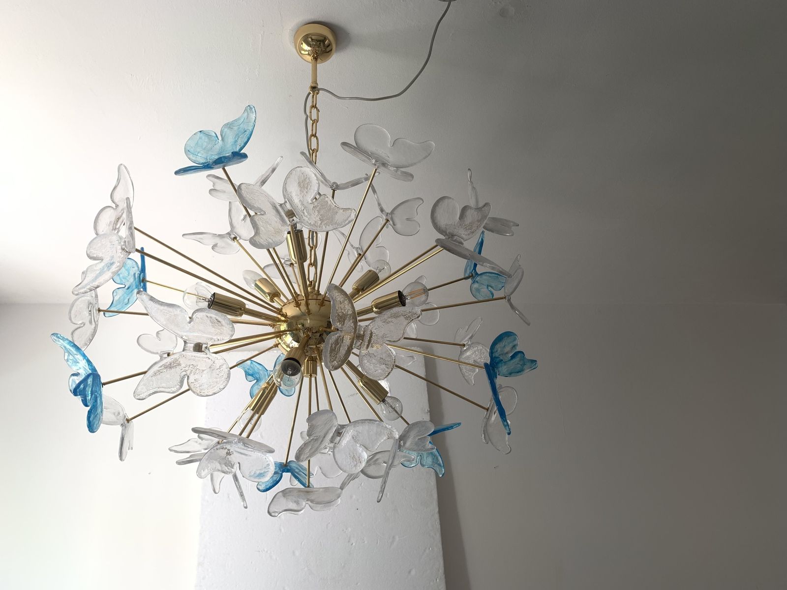 Butterfly Chandelier Sputnik Murano Glass Italian Handmade photo vintage