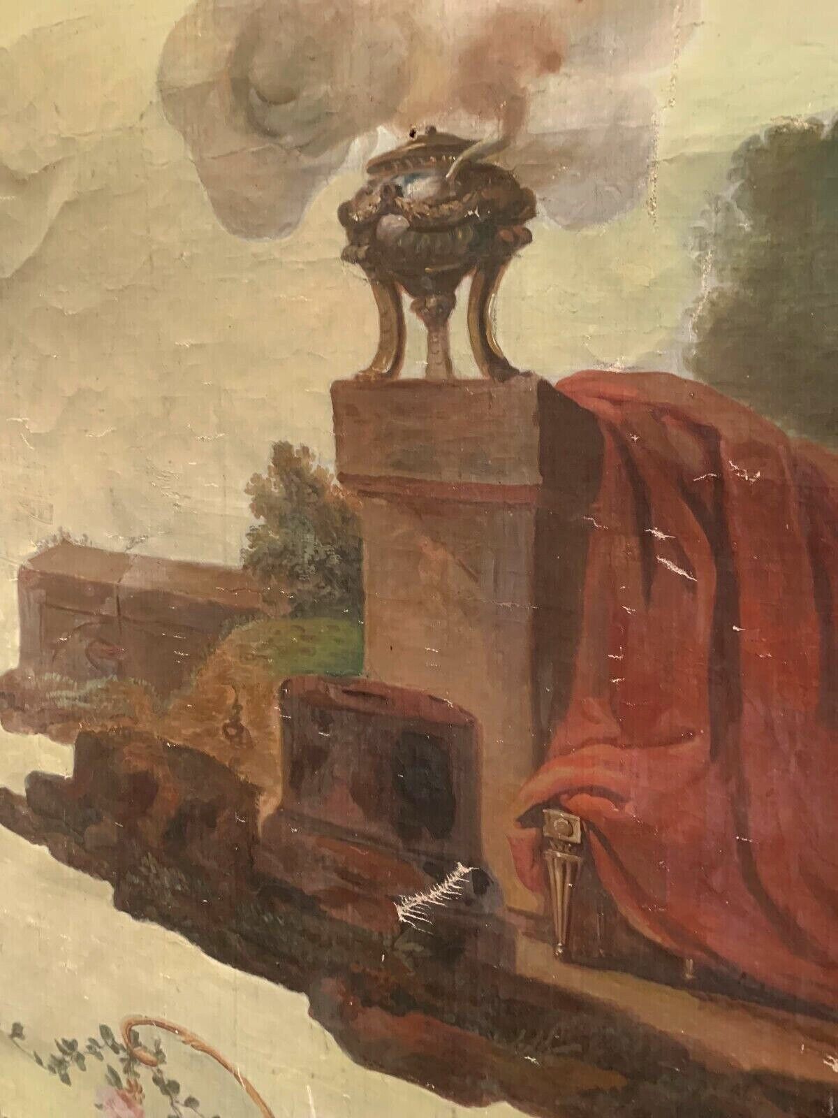 photo for sale Painting On Canvas Decorated With A Scene In The Antique Style 19th Century Decorative Panel