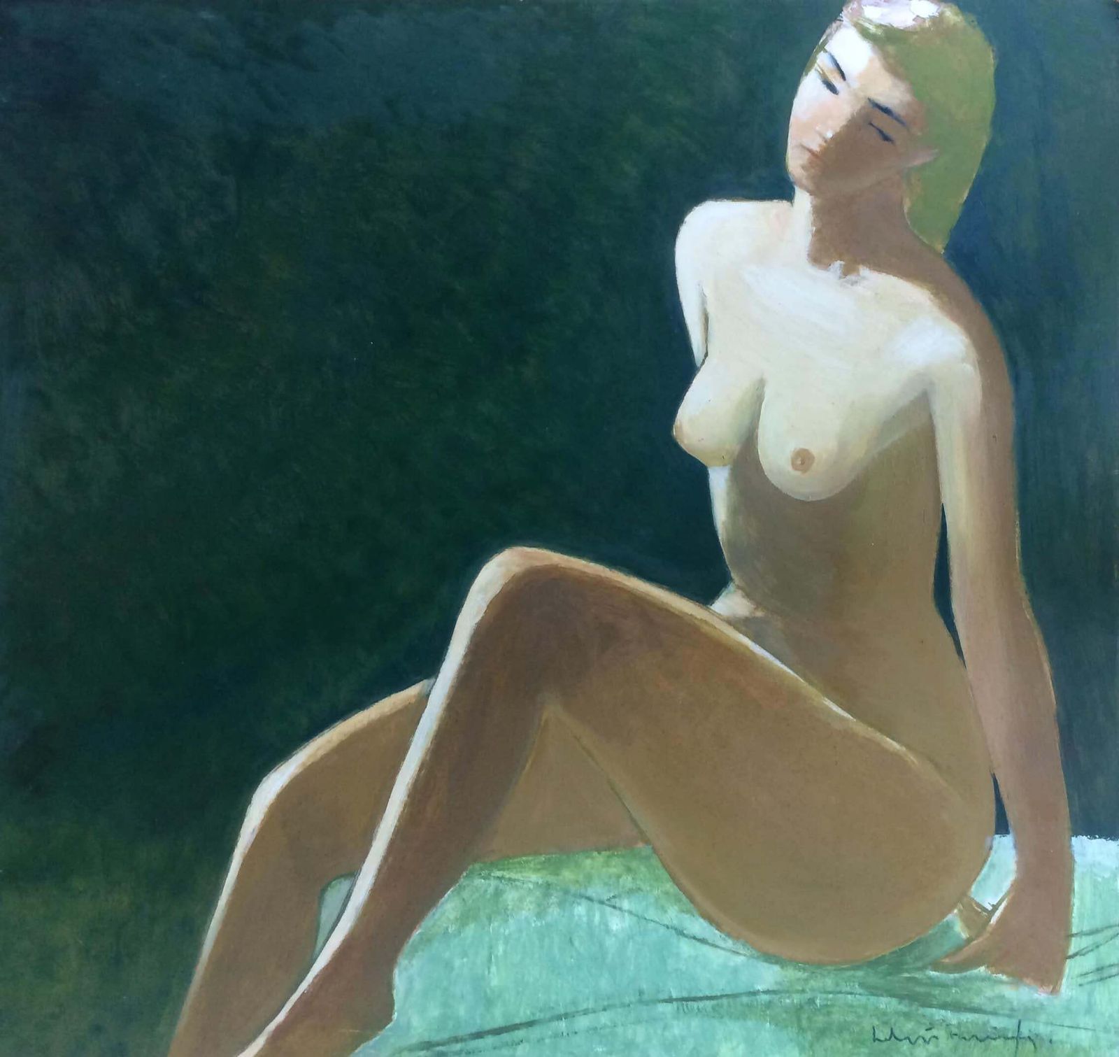 Laimdots Murnieks Blonde. Oil On Cardboard 1996