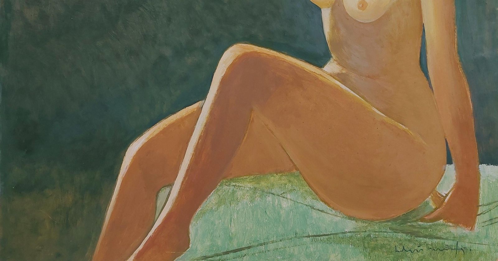 Laimdots Murnieks Blonde. Oil On Cardboard 1996 photo 7702.0