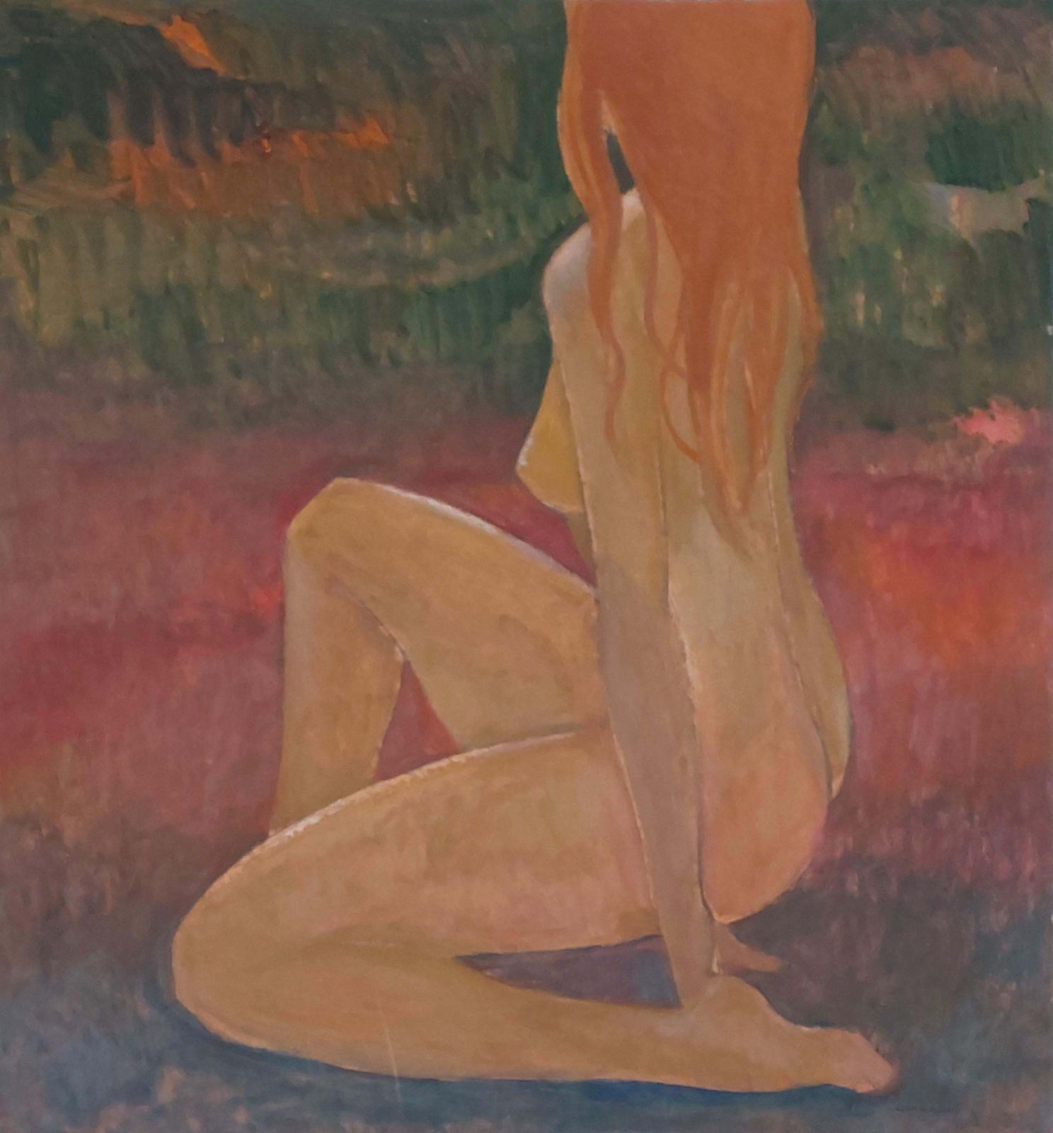 Laimdots Murnieks Girl With Red Hair. Oil On Cardboad 1996 photo vinterior
