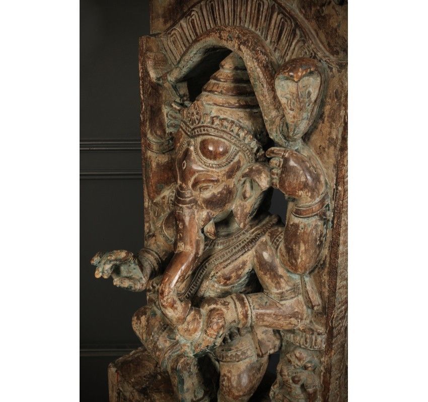 Large Decorative Indian Stained Hardwood Carving photo Home Decor