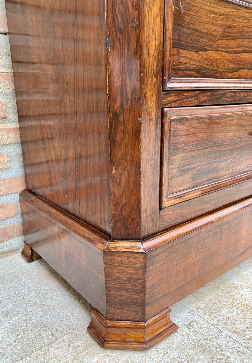 photo vinterior Frans Louis Philippe Secretaire Kabinet In Gesneden Walnoot, Midden 19e Eeuw, Jaren 1890
