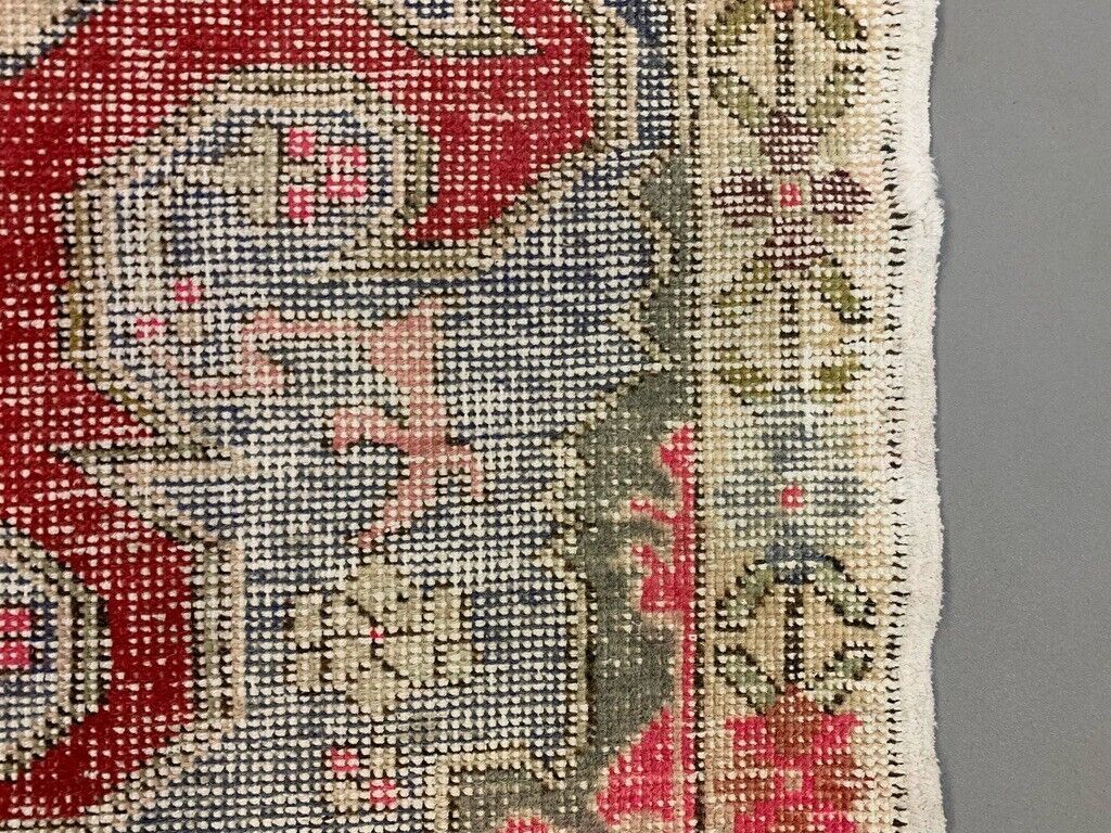 Vintage Turkish Oushak Rug 225x130 Cm Shabby Carpet Ushak Region Medium photo vintage
