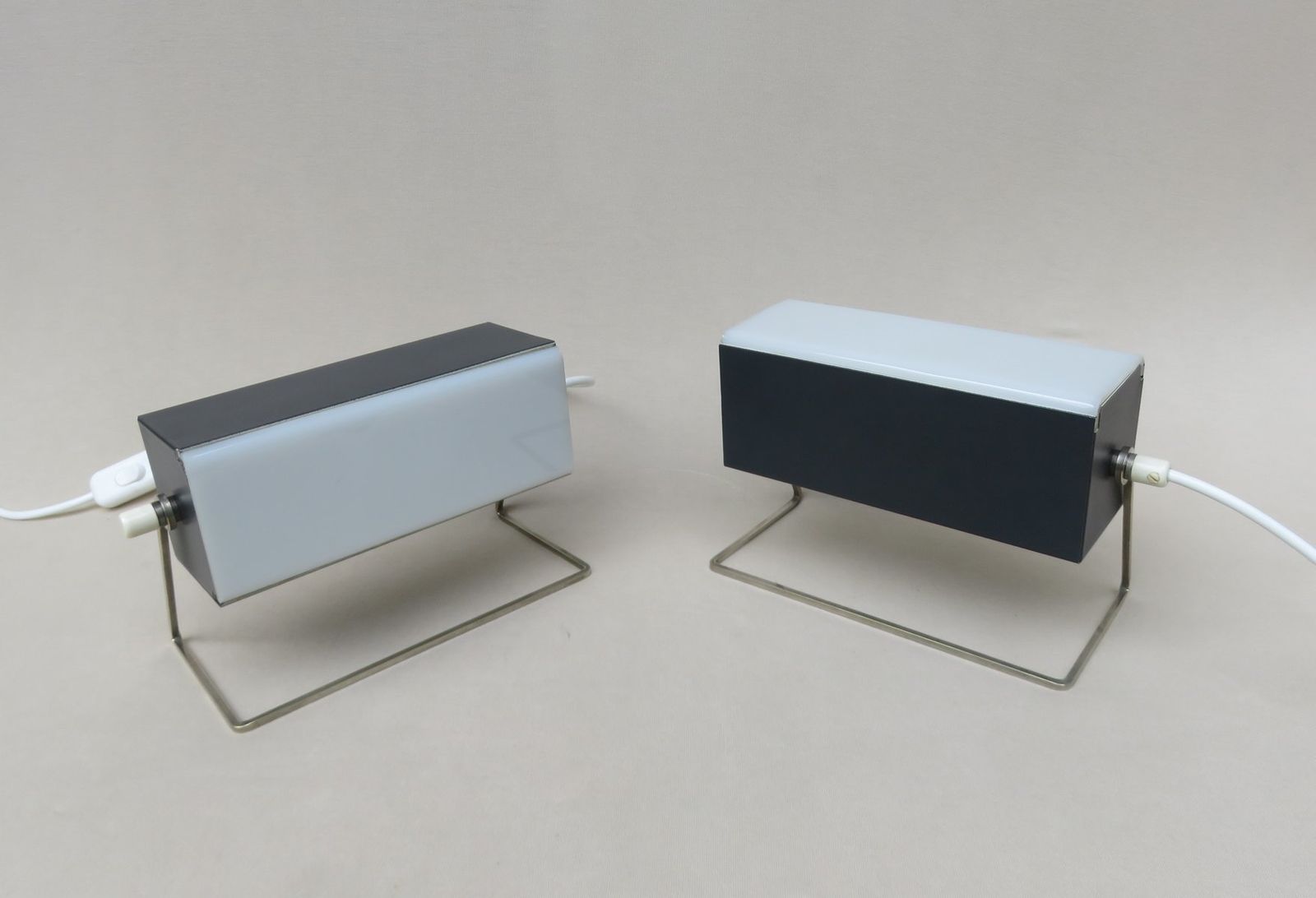 Cubist Acrylic Glass Table Lamps, Set Of 2 photo for sale