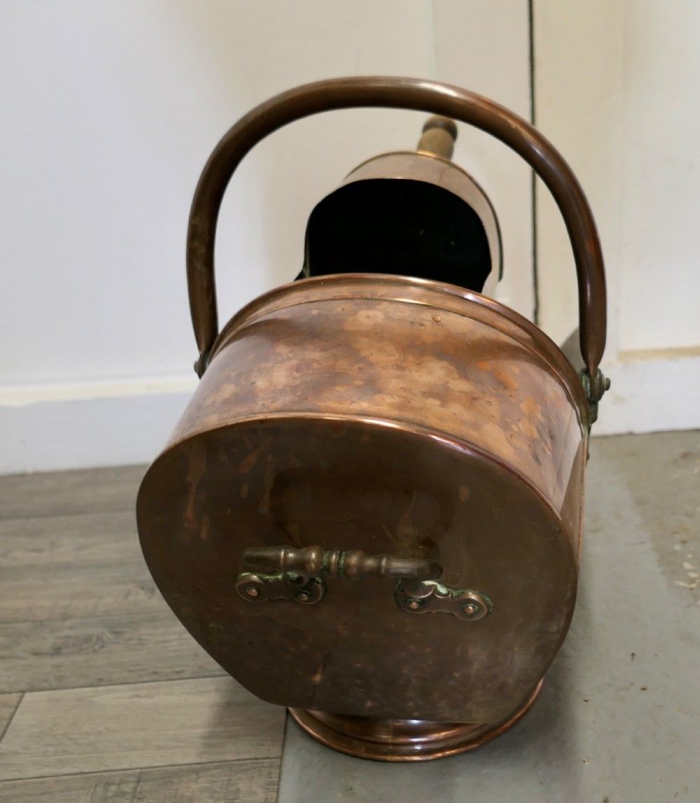 Superb Quality Arts And Crafts Copper Helmet Coal Scuttle photo furniture