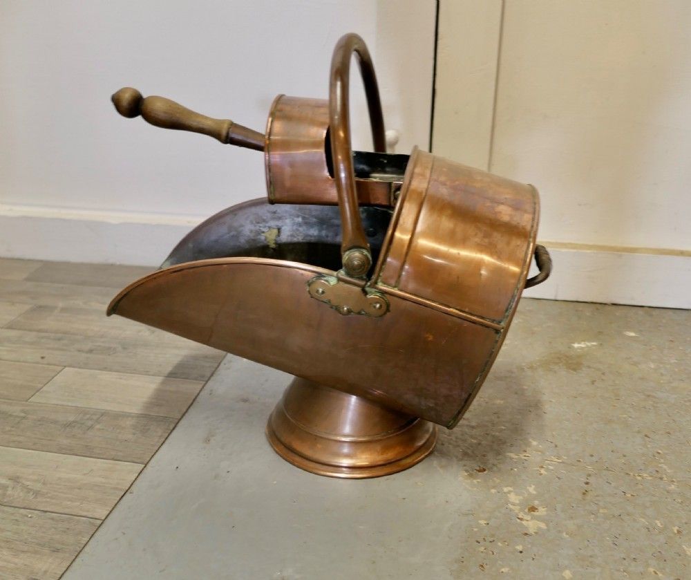 Superb Quality Arts And Crafts Copper Helmet Coal Scuttle photo for sale