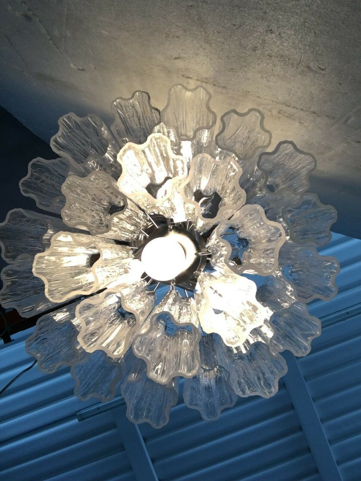 Impressive Murano Glass Sputnik Chandelier Like Mazzega Zuccheri Venini Barovier Style photo vintage