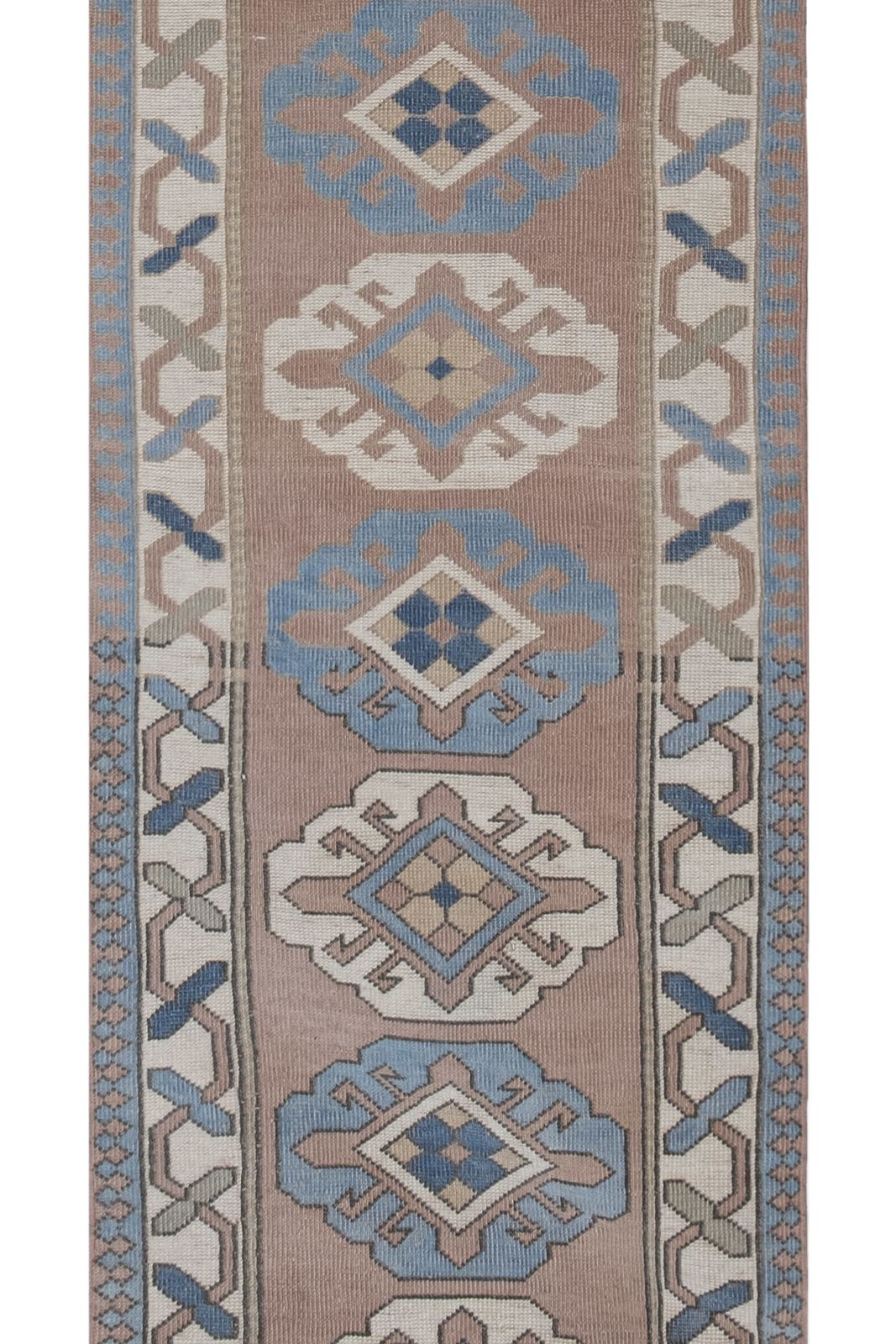 Vintage Anatolian Oushak Kars Runner 2'7" X 12'6" photo for sale