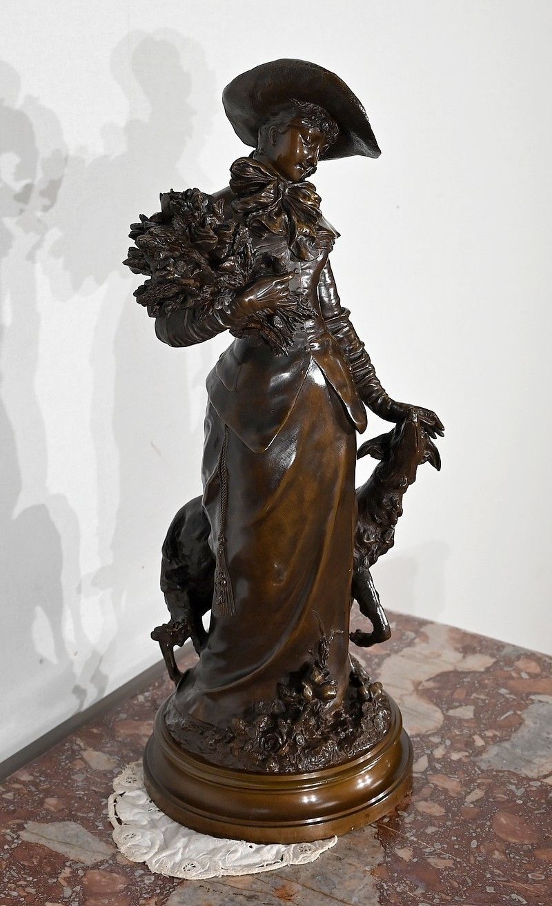 Important Bronze "The Elegant And Her Dog", By A. Gaudez, 19th Century photo furniture
