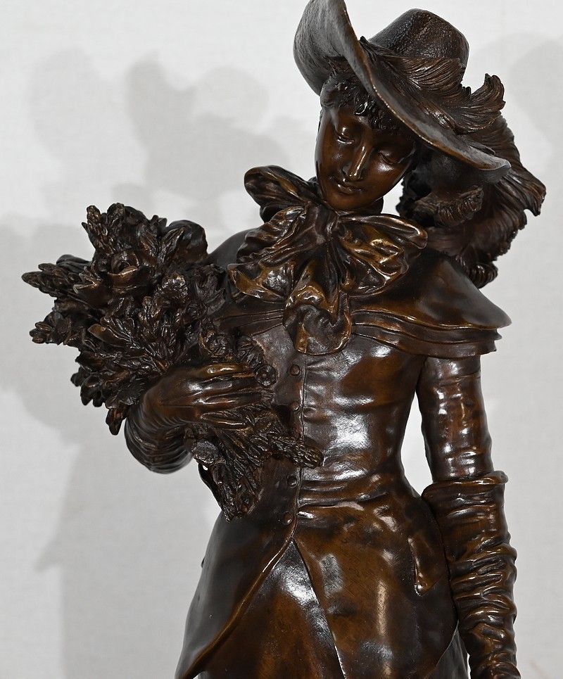 Important Bronze "The Elegant And Her Dog", By A. Gaudez, 19th Century photo 3708.0