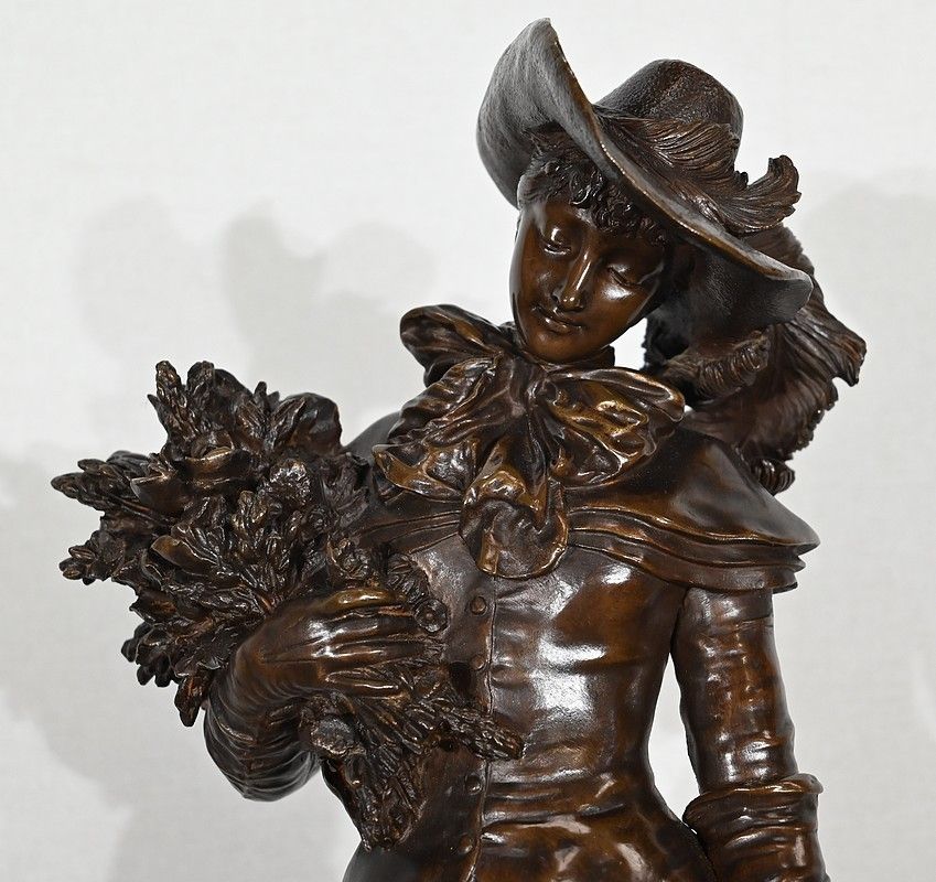 Important Bronze "The Elegant And Her Dog", By A. Gaudez, 19th Century photo vinterior