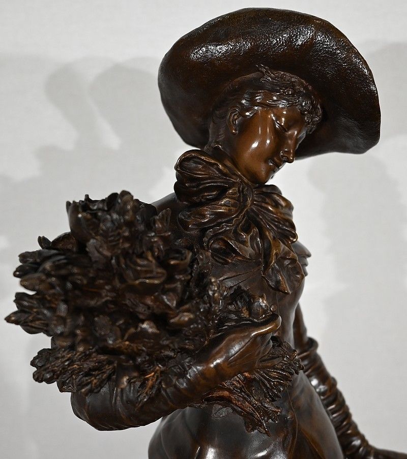 photo buy Important Bronze "The Elegant And Her Dog", By A. Gaudez, 19th Century