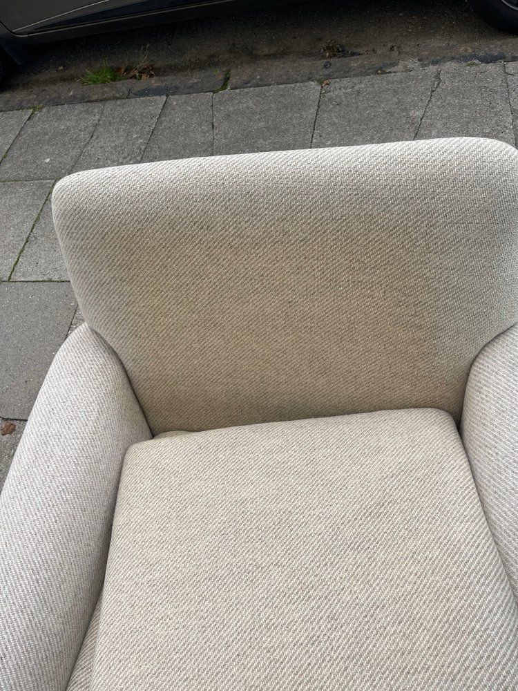 Furniture Vintage Armchair In Off White Wool By Folke Ohlsson For Fritz Hansen, 1960s photo