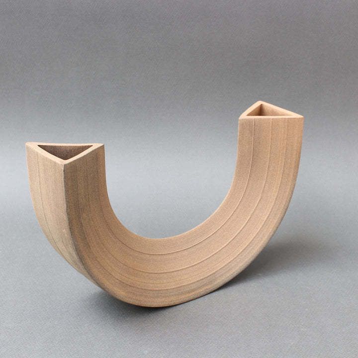 Italian Industrial Style Ceramic Vase  Sculpture By Alessio Tasca Circa 1980s photo 1200.0
