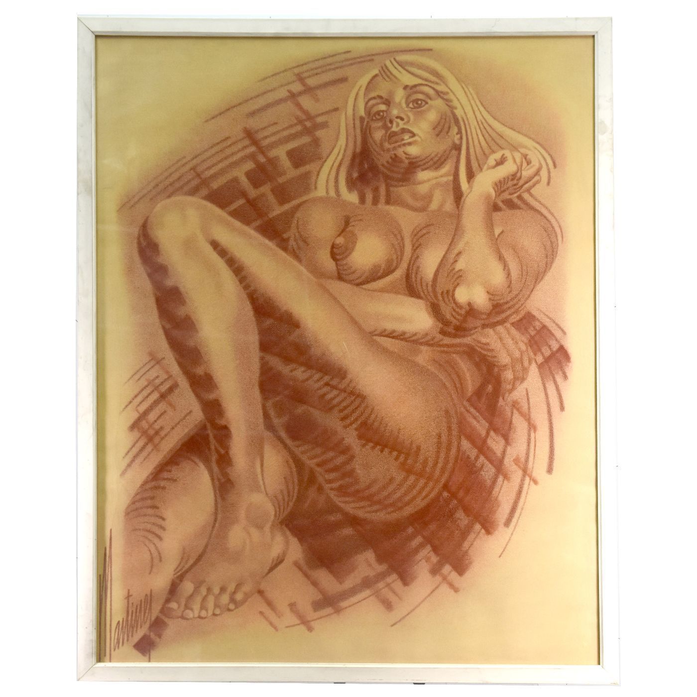 Woman In Charcoal And Sanguine French School Martinez