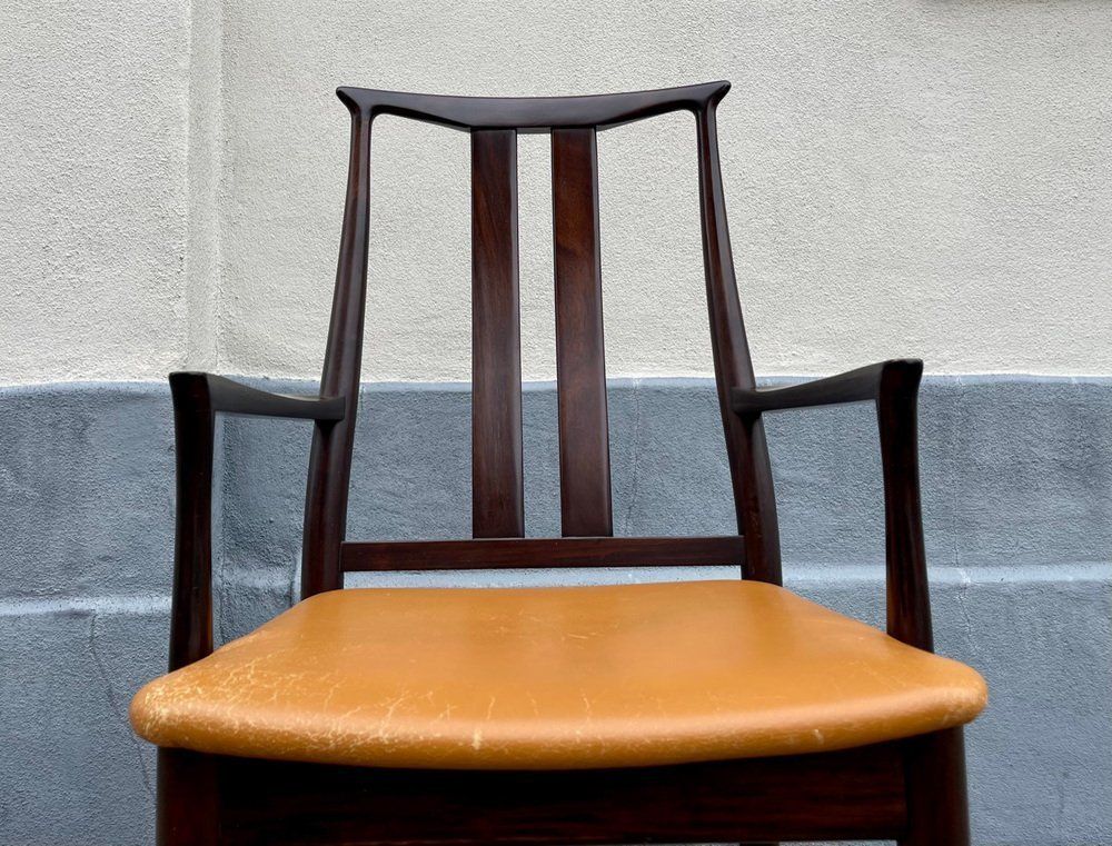 Scandinavian Modern Mahogany And Leather Armchair From Dof, 1970s photo furniture