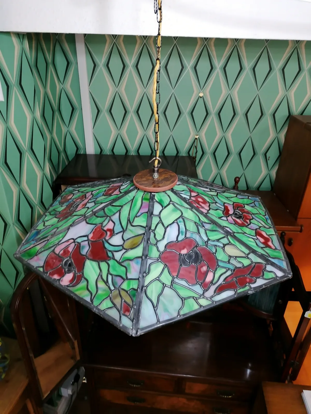 Pendant Ceiling Lamp. Vintage Tiffany Style 10% Off Sat. Offer £51 ! photo for sale