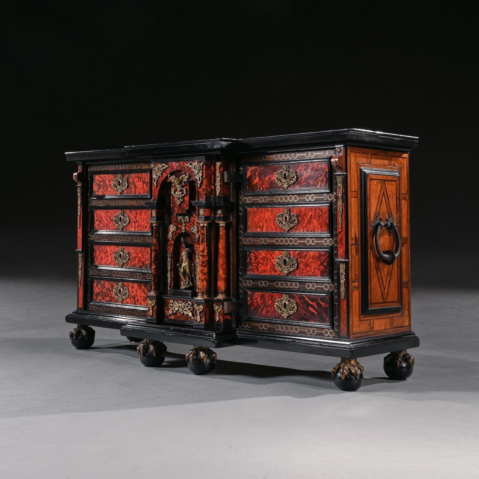 Rare Pair Of 17th Century Spanish Baroque Gilt Bronze Mounted Ebonised And Tortoiseshell Cabinets photo Furniture