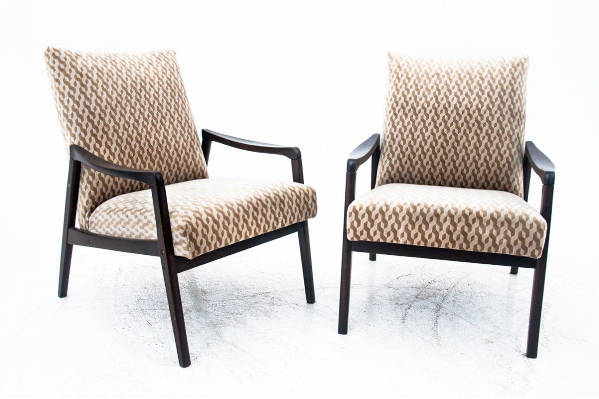 Pair Of Vintage Armchairs, Poland, 1960s. After Renovation.